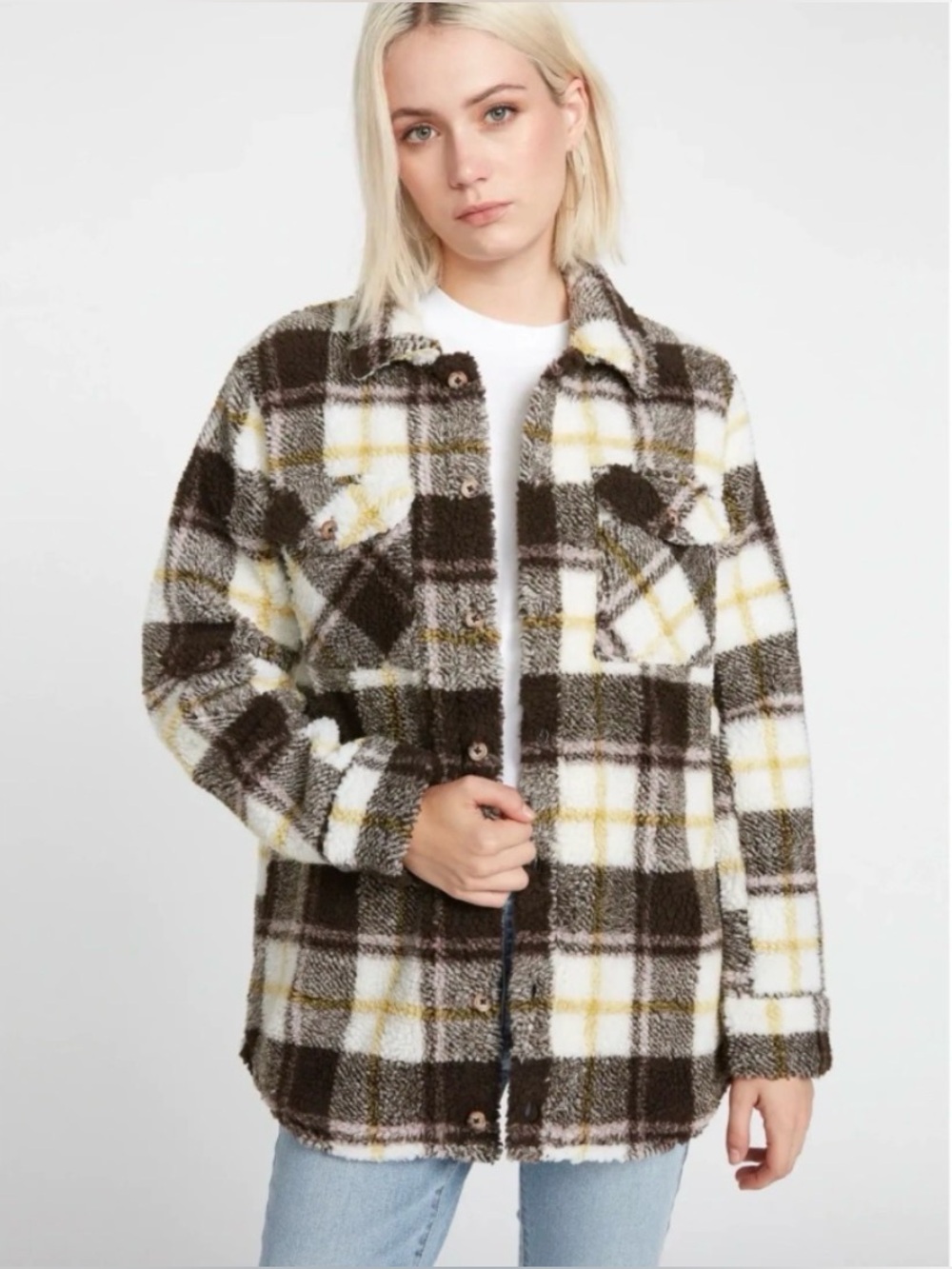 Volcom Women’s Silent Sherpa Jacket, size Large (10), EUC